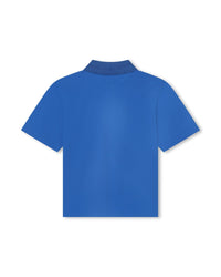 Polo à manches courtes en coton - Bleu cobalt
