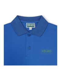 Polo à manches courtes en coton - Bleu cobalt