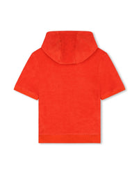 Sleeveless cotton sweatshirt - Vermilion red