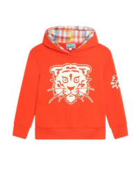 Sweatshirt à capuche en coton - Rouge vermillon