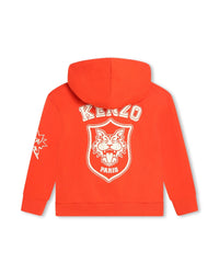 Sweatshirt à capuche en coton - Rouge vermillon