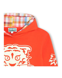 Sweatshirt à capuche en coton - Rouge vermillon