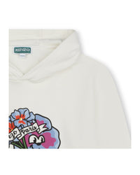 Sweatshirt à capuche en coton - Ivoire