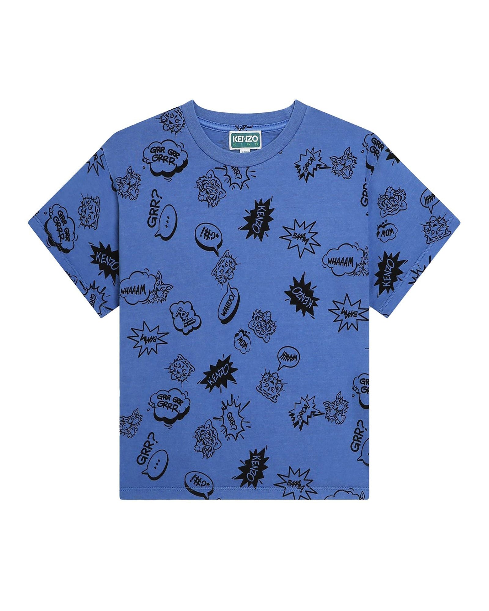 T-shirt à manches courtes en coton - Bleu tablier