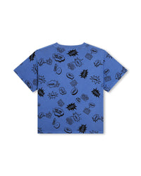 T-shirt à manches courtes en coton - Bleu tablier