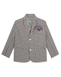 Veste de costume en coton - Écru Gris