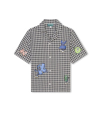 Chemise à manches courtes en coton - Ecru gris