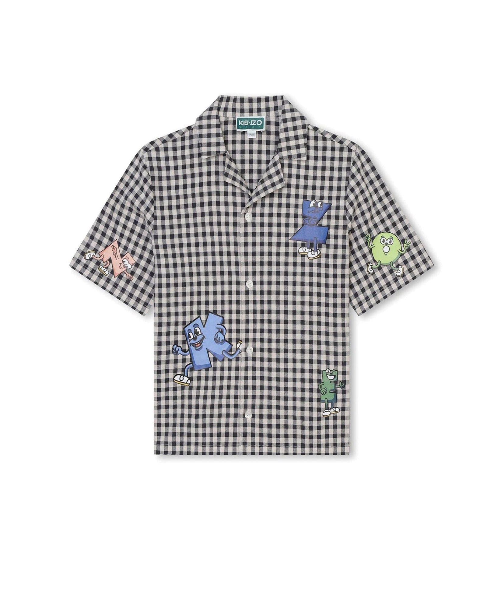 Chemise à manches courtes en coton - Ecru gris