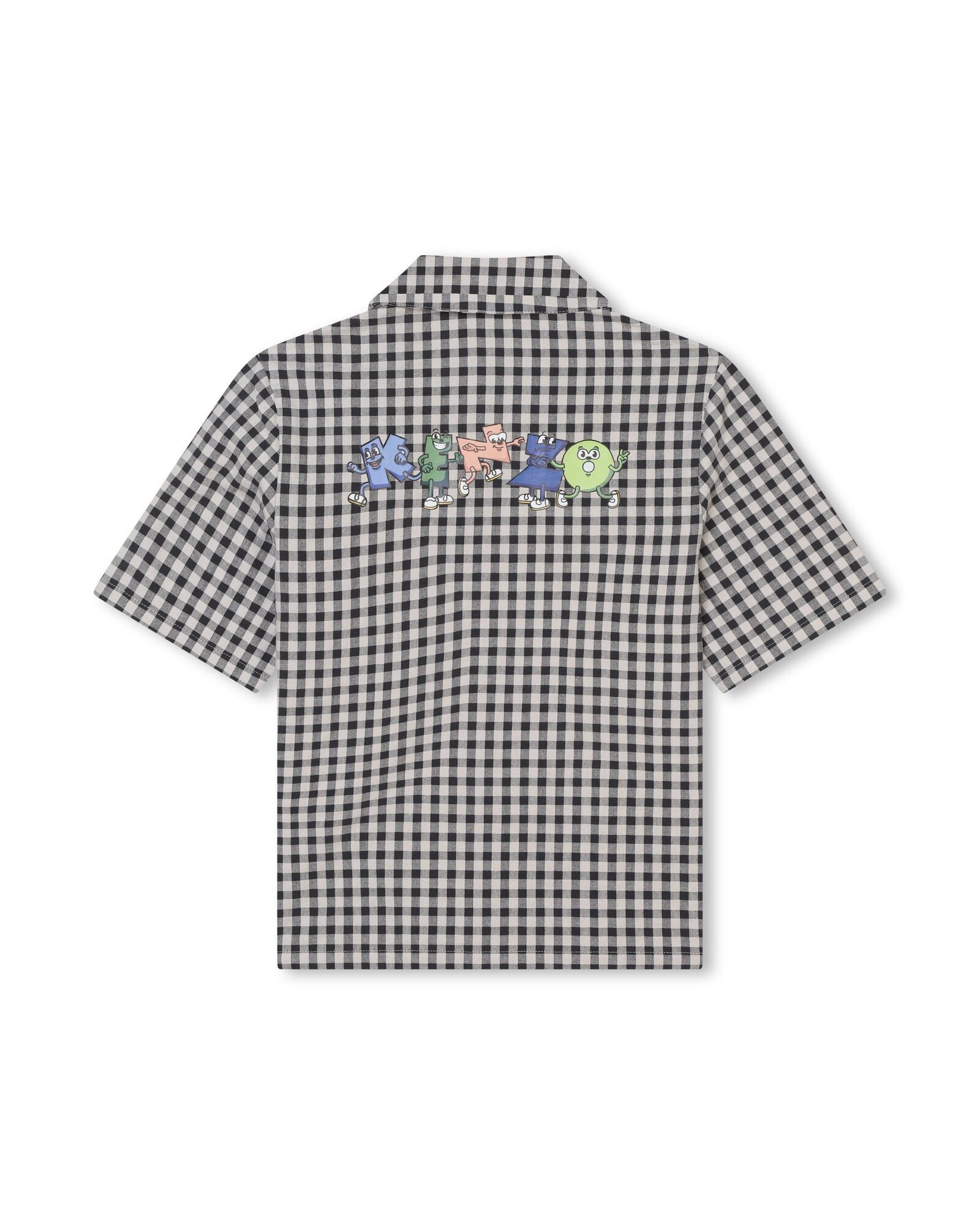 Chemise à manches courtes en coton - Écru Gris