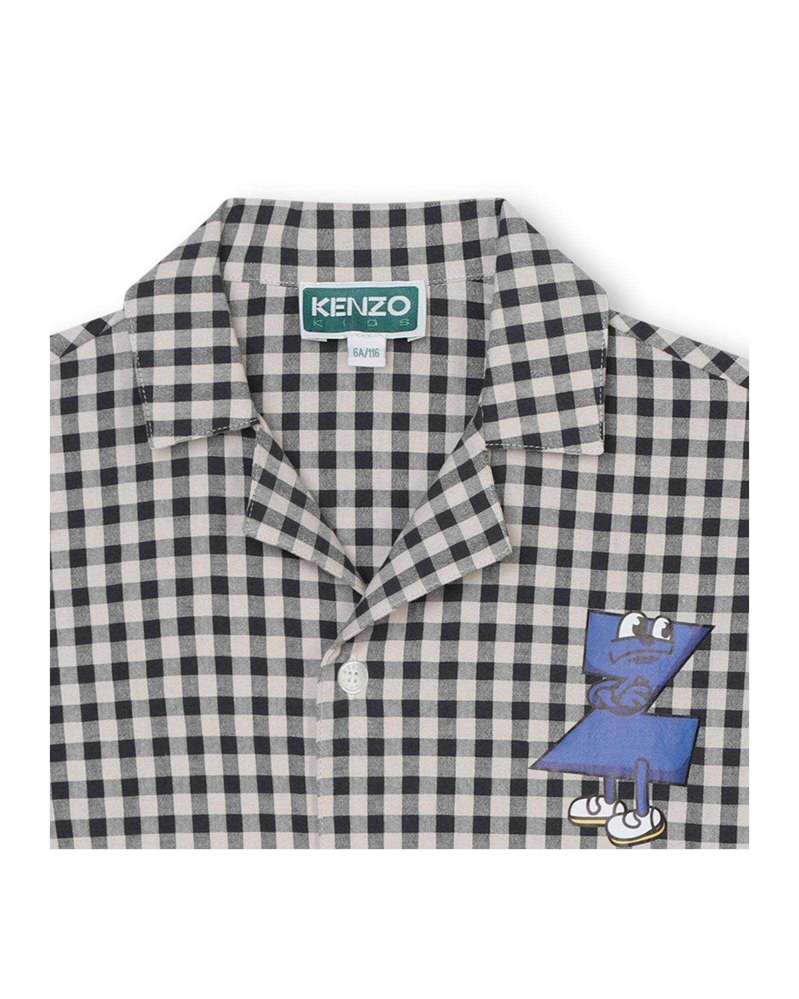Chemise à manches courtes en coton - Écru Gris