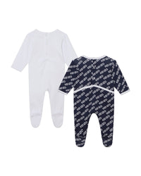 Set de 2 pyjamas en coton - Blanc