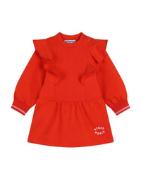 Robe à volants en coton - Poivron