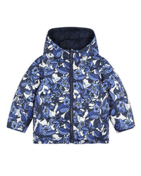 Reversible waterproof down jacket - Indigo Blue
