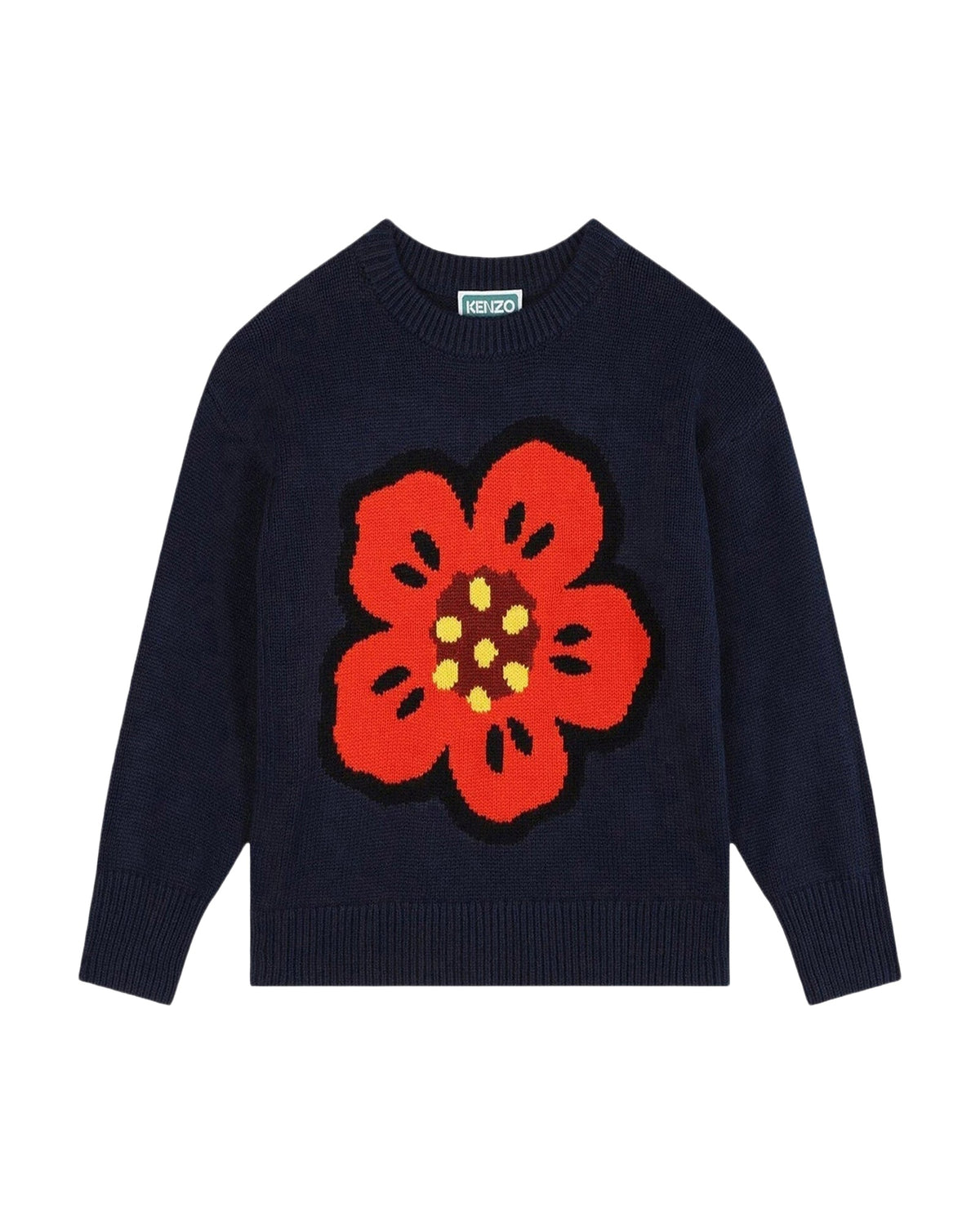 Pull jacquard Broke Flower en coton - Koniro