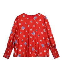 Blouse à imprimé - Rouge Foncé