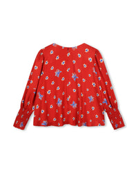 Blouse à imprimé - Rouge Foncé