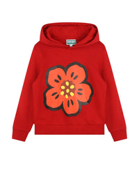 Printed fleece sweatshirt – Dark Red