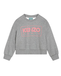 Sweatshirt à logo en coton - Gris Chiné