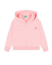 Fancy hooded cotton cardigan - English Rose