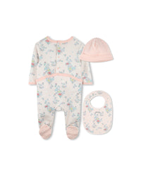 Ensemble pyjama 3 pièces avec logo en coton - Delicacy