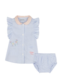 Cotton logo panty dress set - Off White