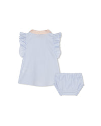 Cotton logo panty dress set - Off White