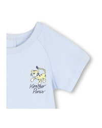 Combi-short avec logo en coton - Ciel