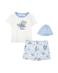 T-shirt short bob en coton - Off White