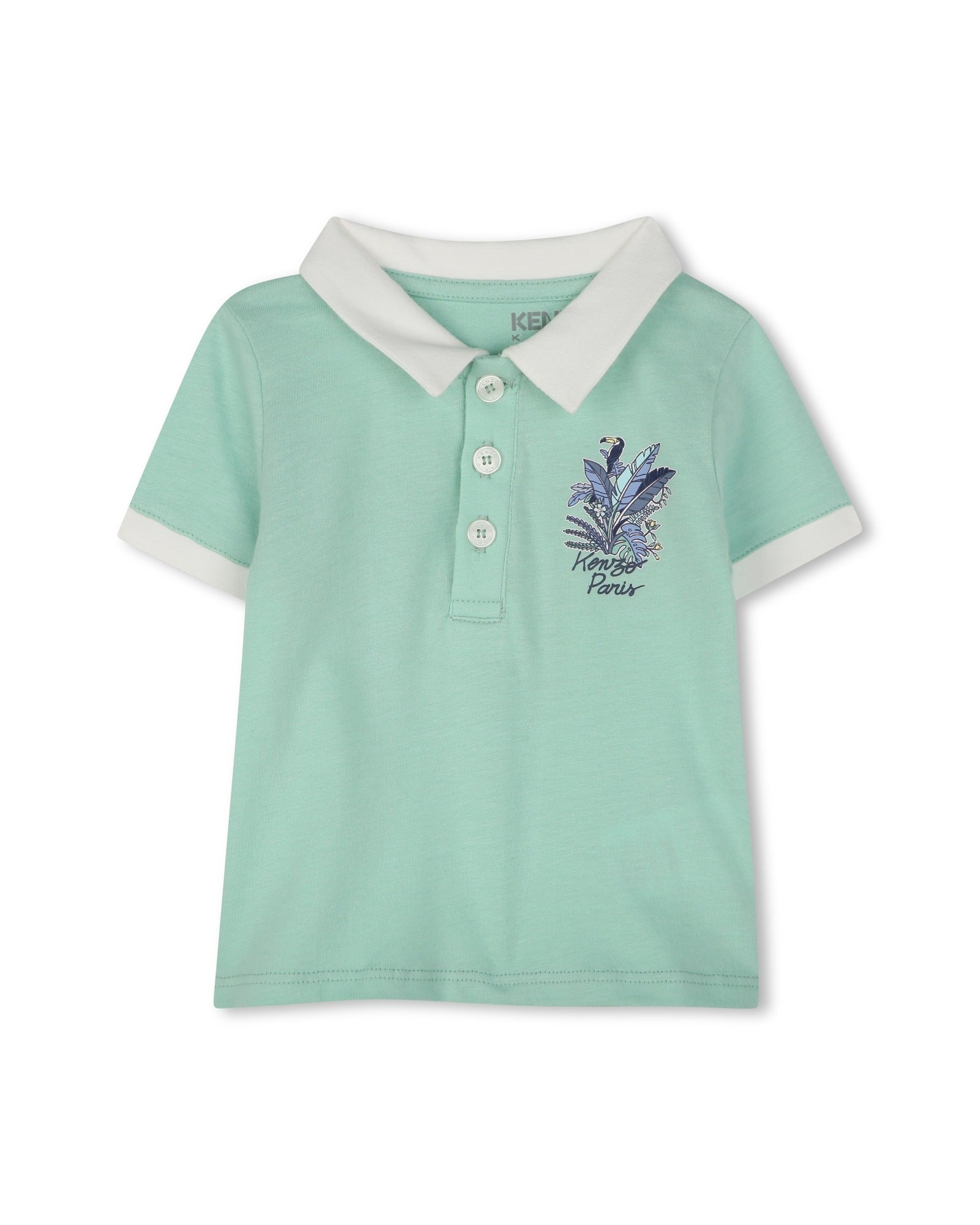 Ensemble polo et short avec logo en coton - Vert Tendre