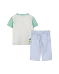 T-shirt and trouser set with cotton logo - Off White