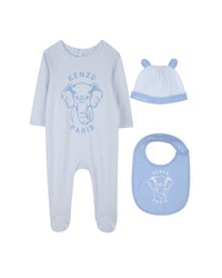 Ensemble pyjama 3 pièces avec logo en coton - Ciel