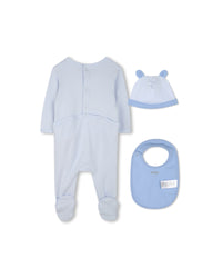 Ensemble pyjama 3 pièces avec logo en coton - Ciel