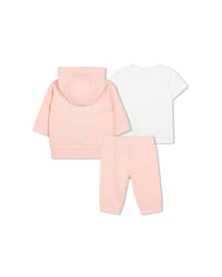 Ensemble 3 pièces avec logo en coton - Veiled Rose