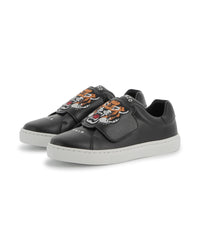 Sneakers à fermeture auto-agrippante en cuir - Slate