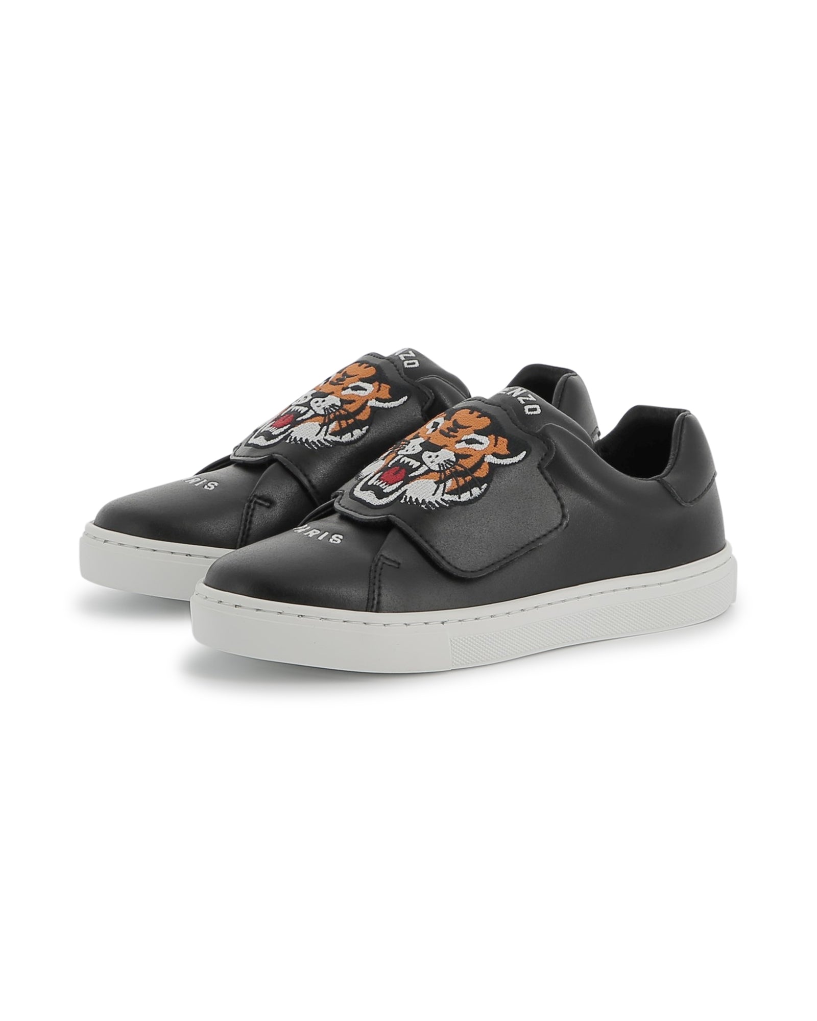 Sneakers à fermeture auto-agrippante en cuir - Slate