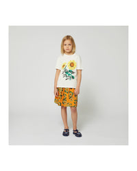 Cotton print skirt - Orange