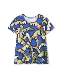 T-shirt in print - Wave Blue