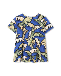 T-shirt in print - Wave Blue