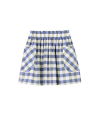 Jupe à carreaux en coton - Wave Blue