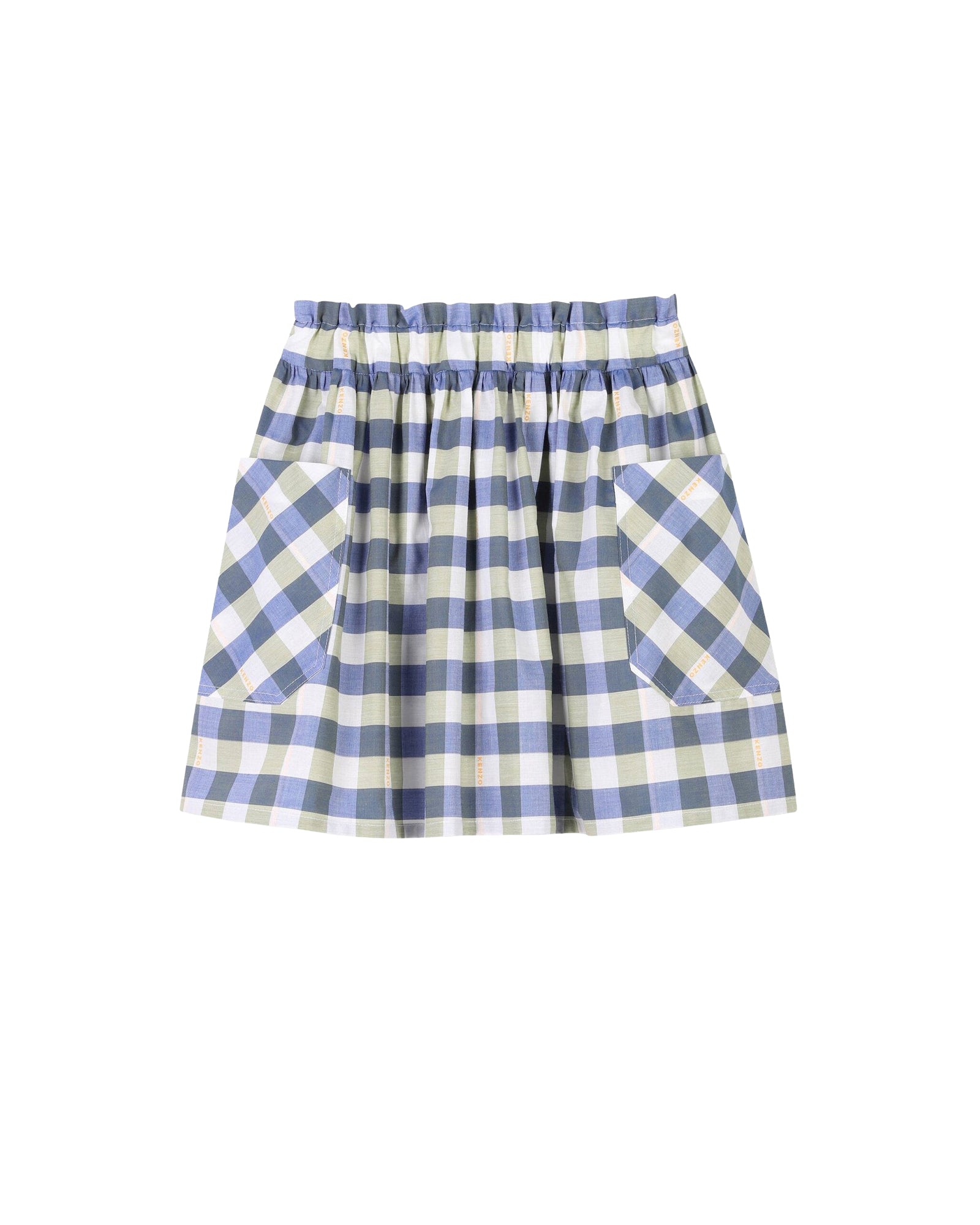 Jupe à carreaux en coton - Wave Blue