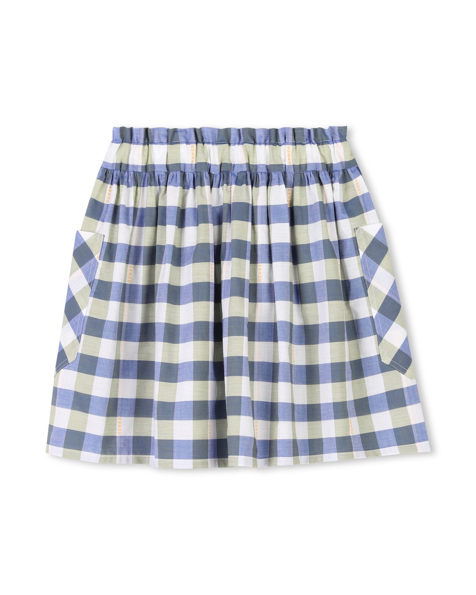 Jupe à carreaux en coton - Wave Blue