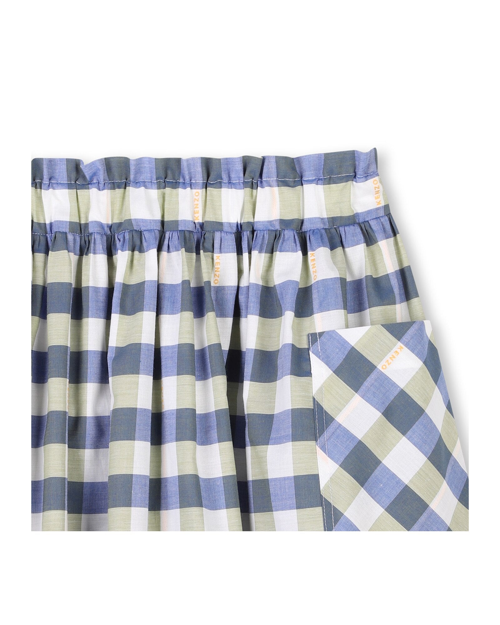 Jupe à carreaux en coton - Wave Blue