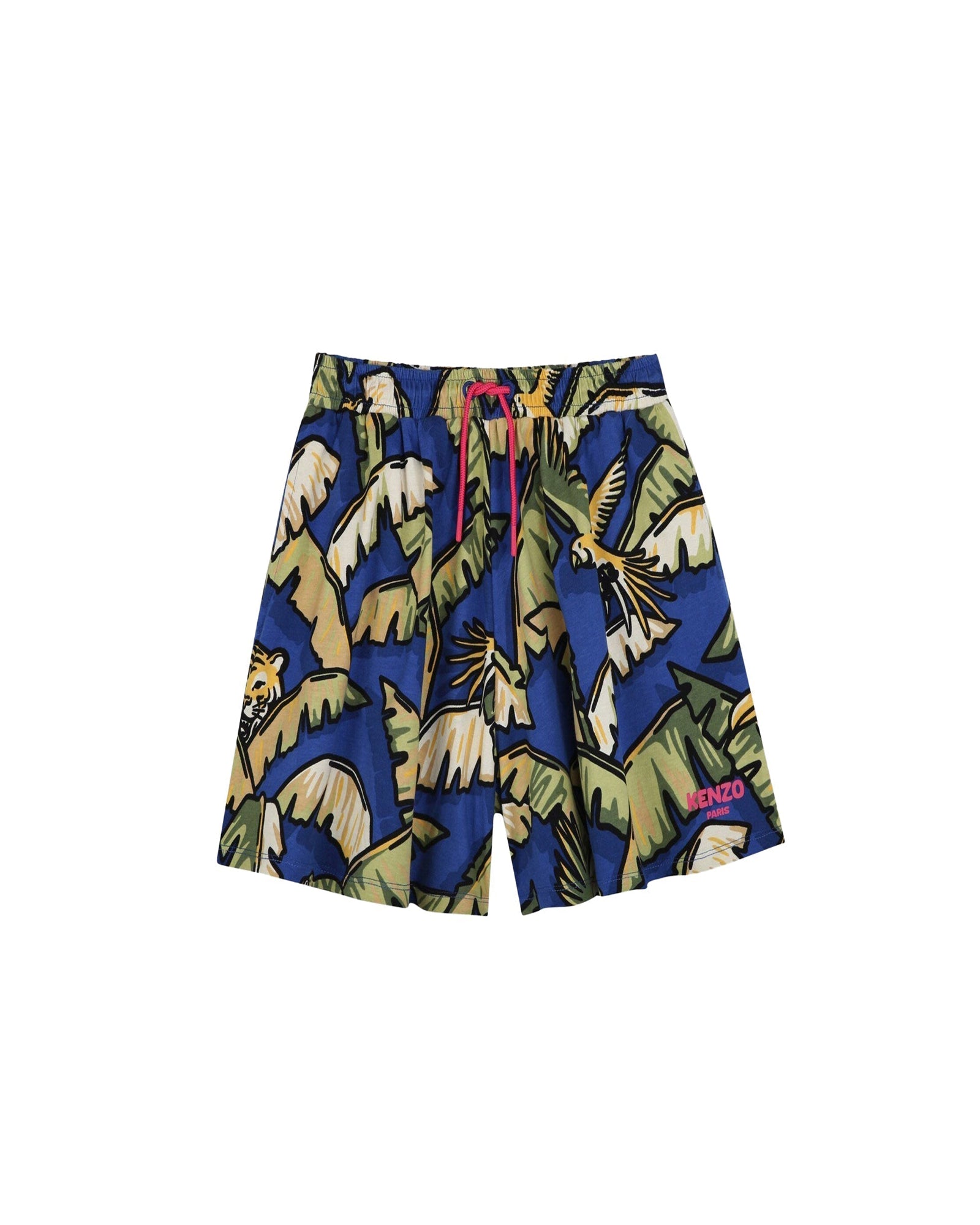 Short à taille élastiquée en coton - Wave Blue
