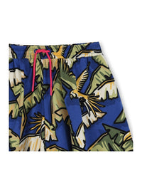 Short à taille élastiquée en coton - Wave Blue
