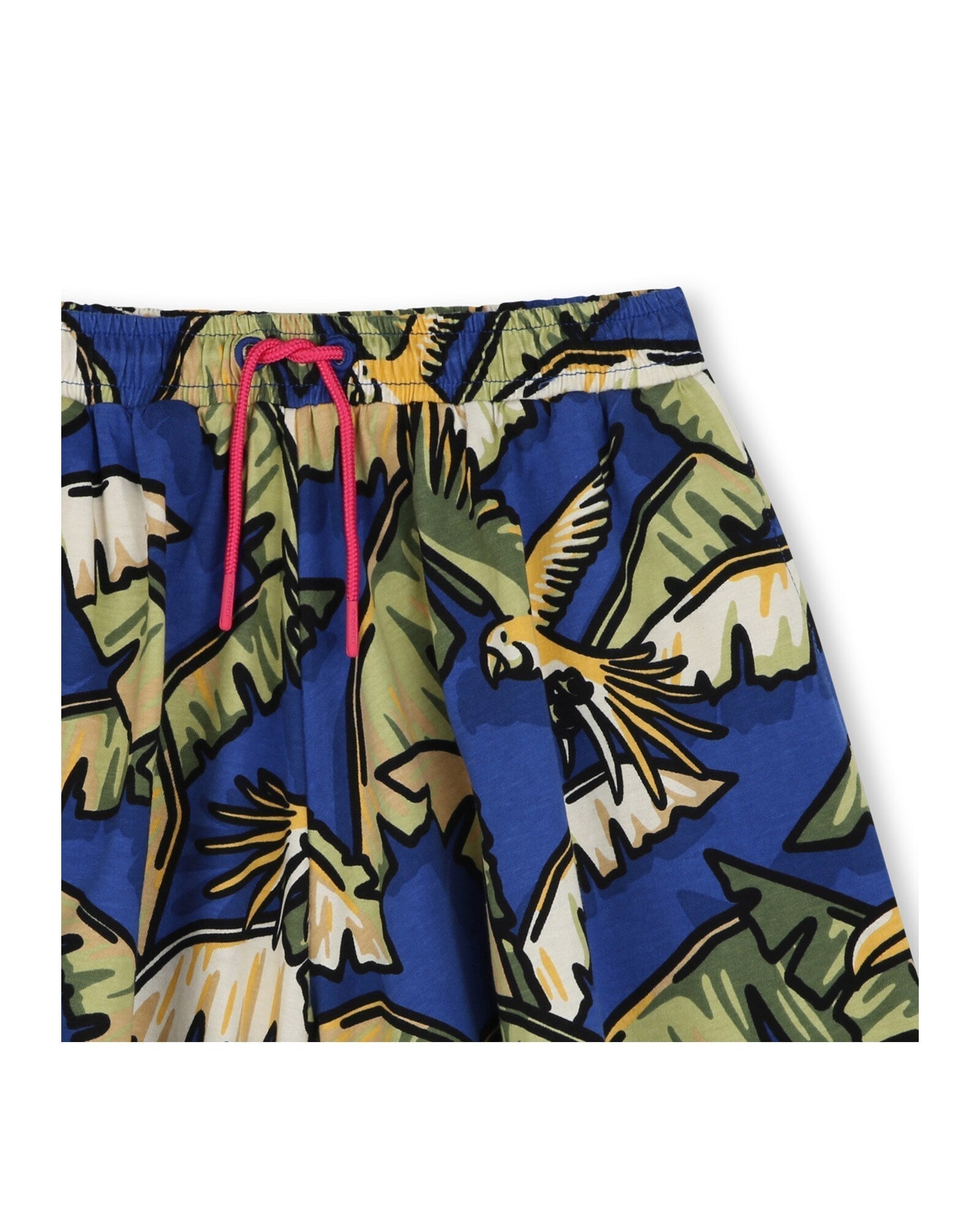 Short à taille élastiquée en coton - Wave Blue