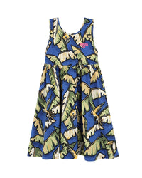 Robe à imprimé en coton - Wave Blue