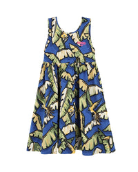 Robe à imprimé en coton - Wave Blue