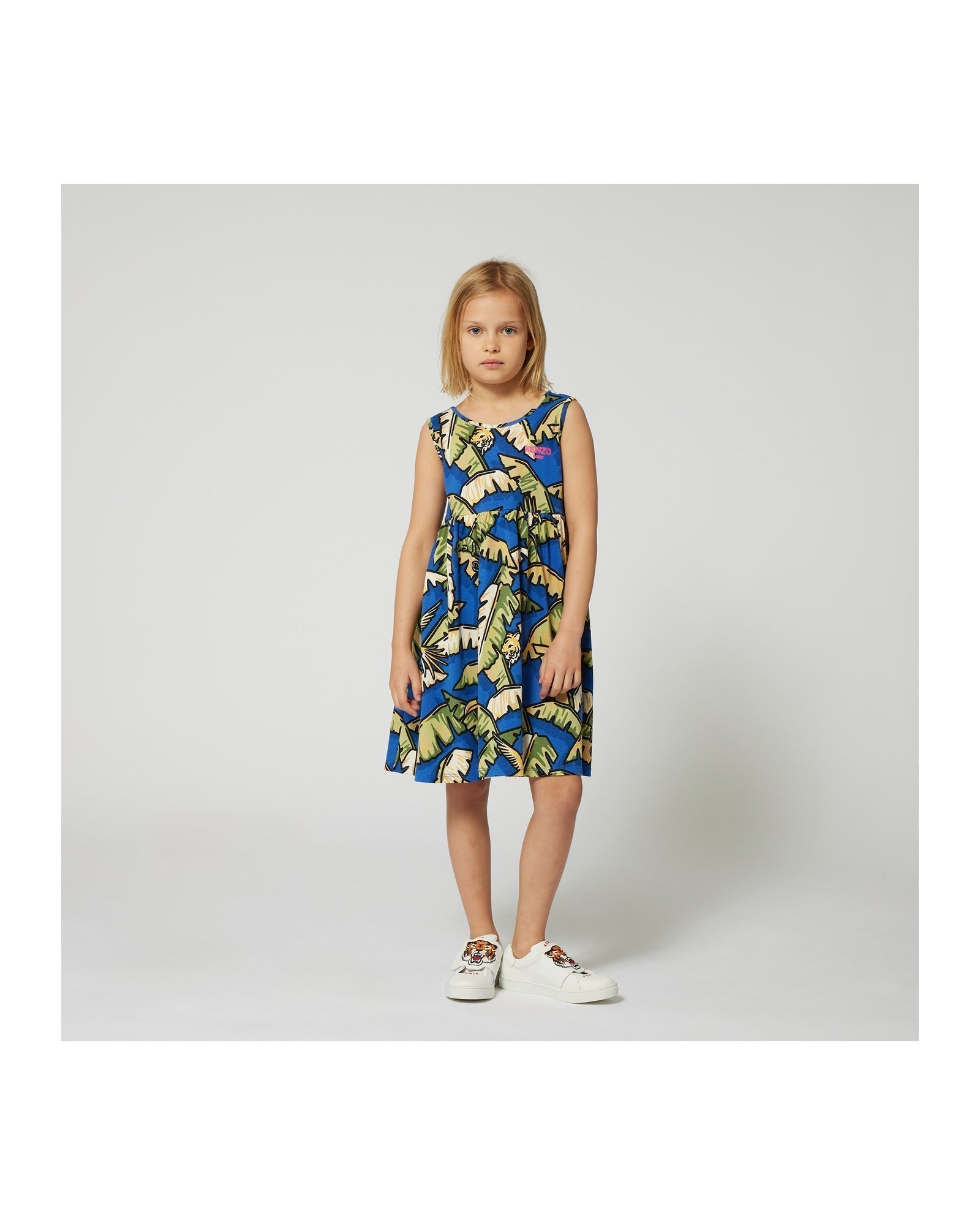 Robe à imprimé en coton - Wave Blue