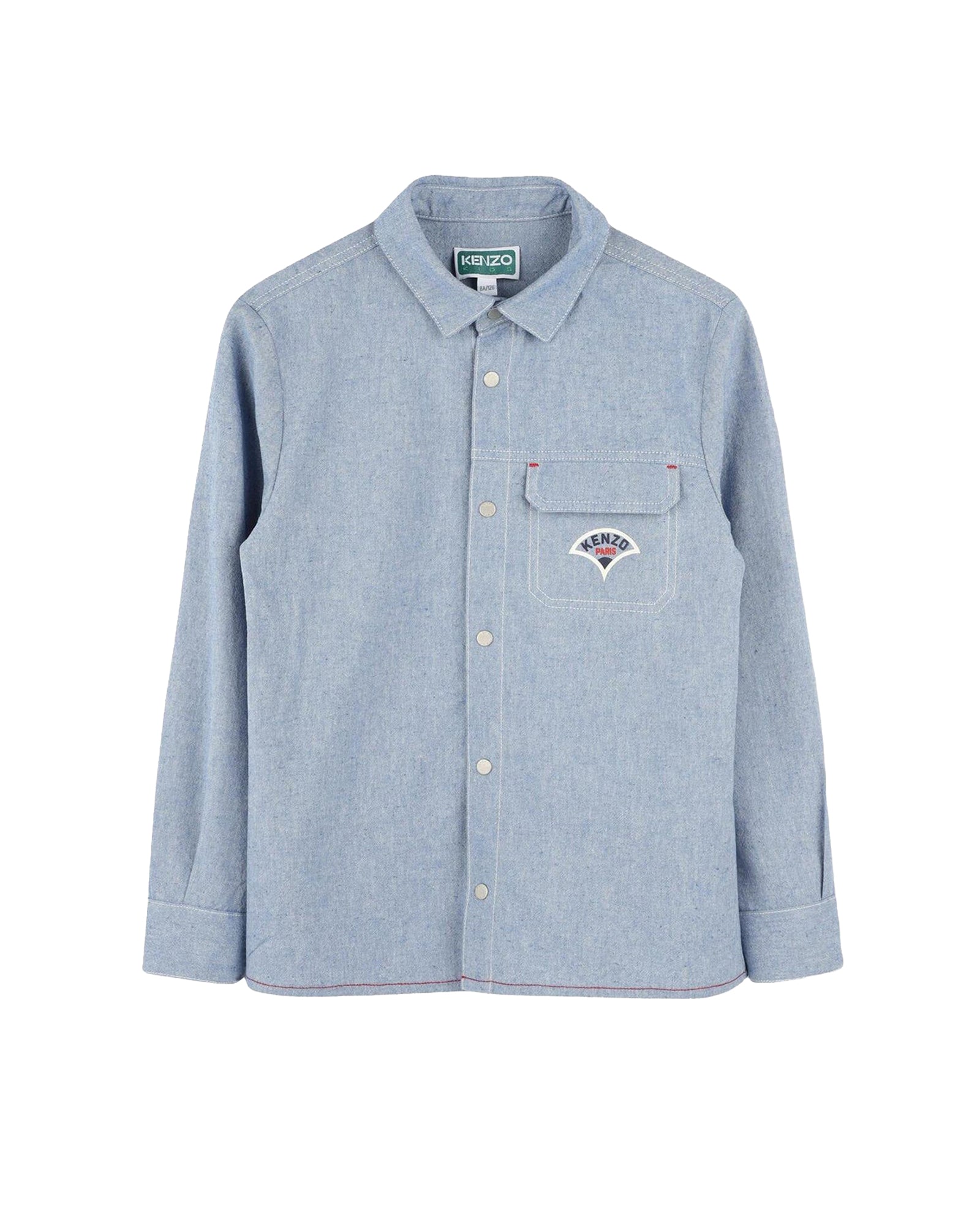 Chemise à poche passepoilée en coton - Chambray