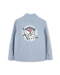 Chemise à poche passepoilée en coton - Chambray